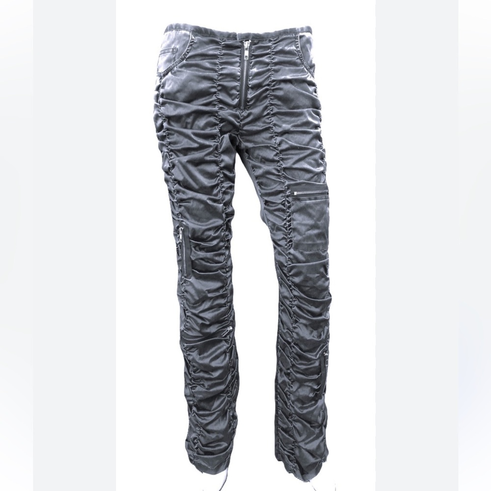 7 Express Vintage Y2K Silver Ruched Cargo Pants